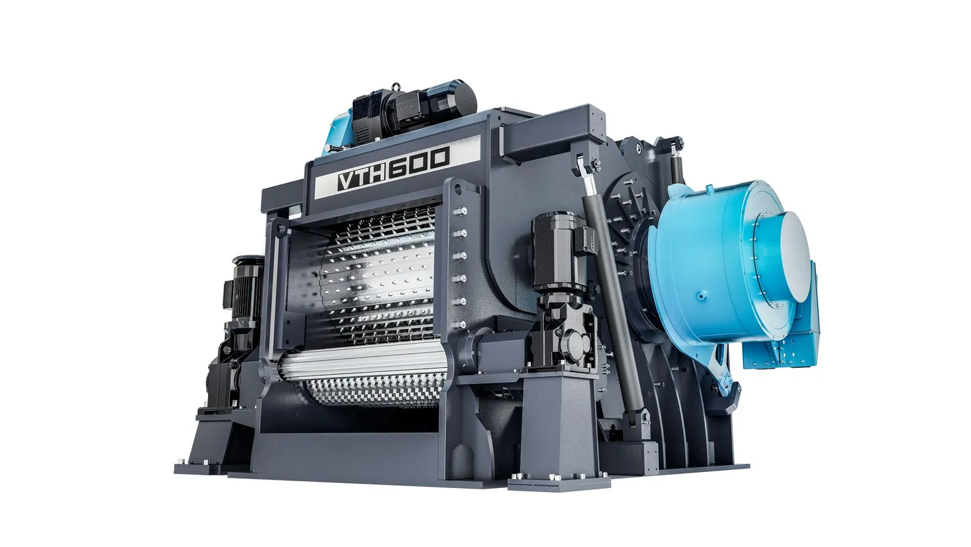 Vecoplan VTH 600 bubnjasti čiper za drvo — rotor sa noževima i pogonska jedinica