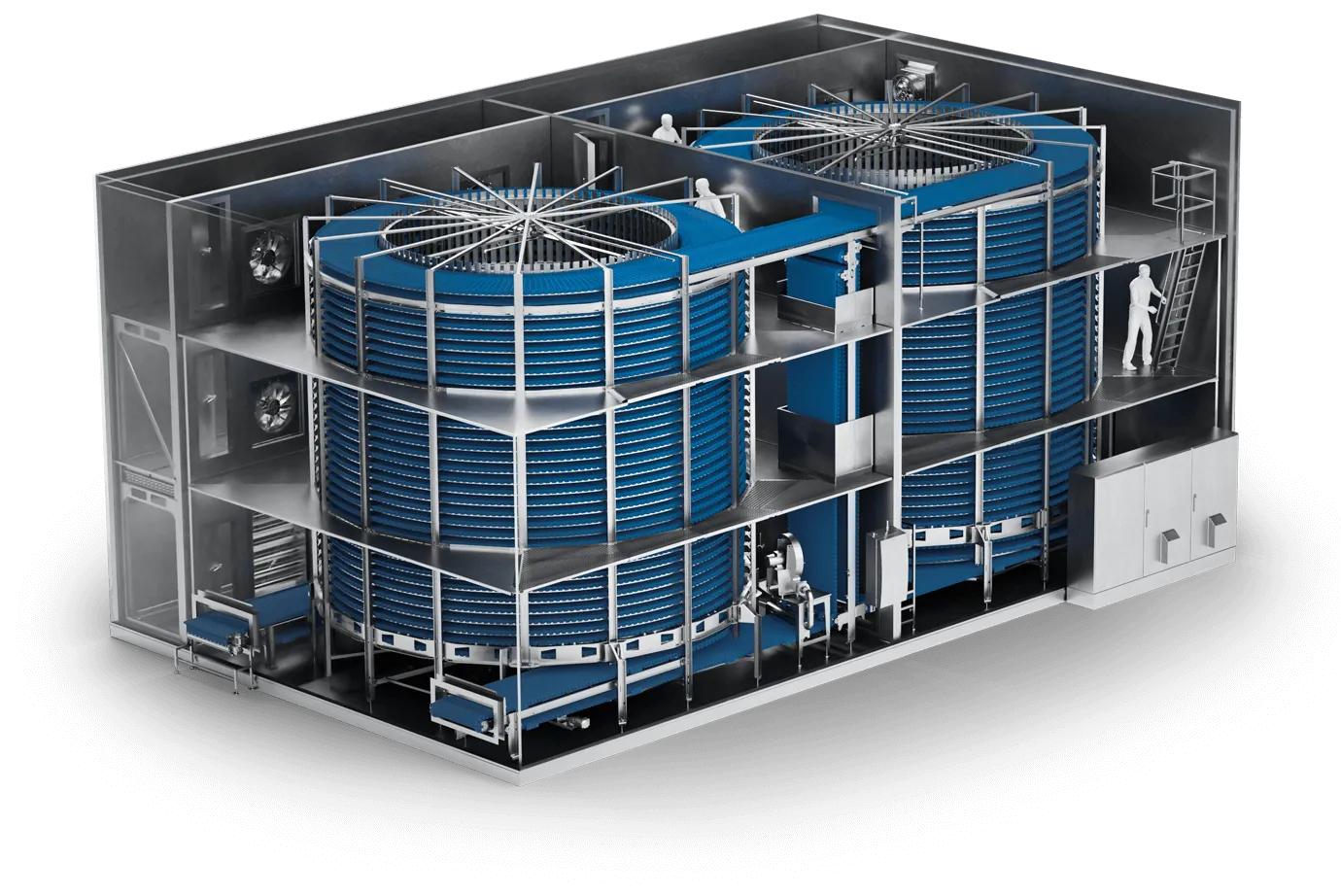 Heinen proofline spiralni fermentor za pekarsku industriju, prikaz u preseku